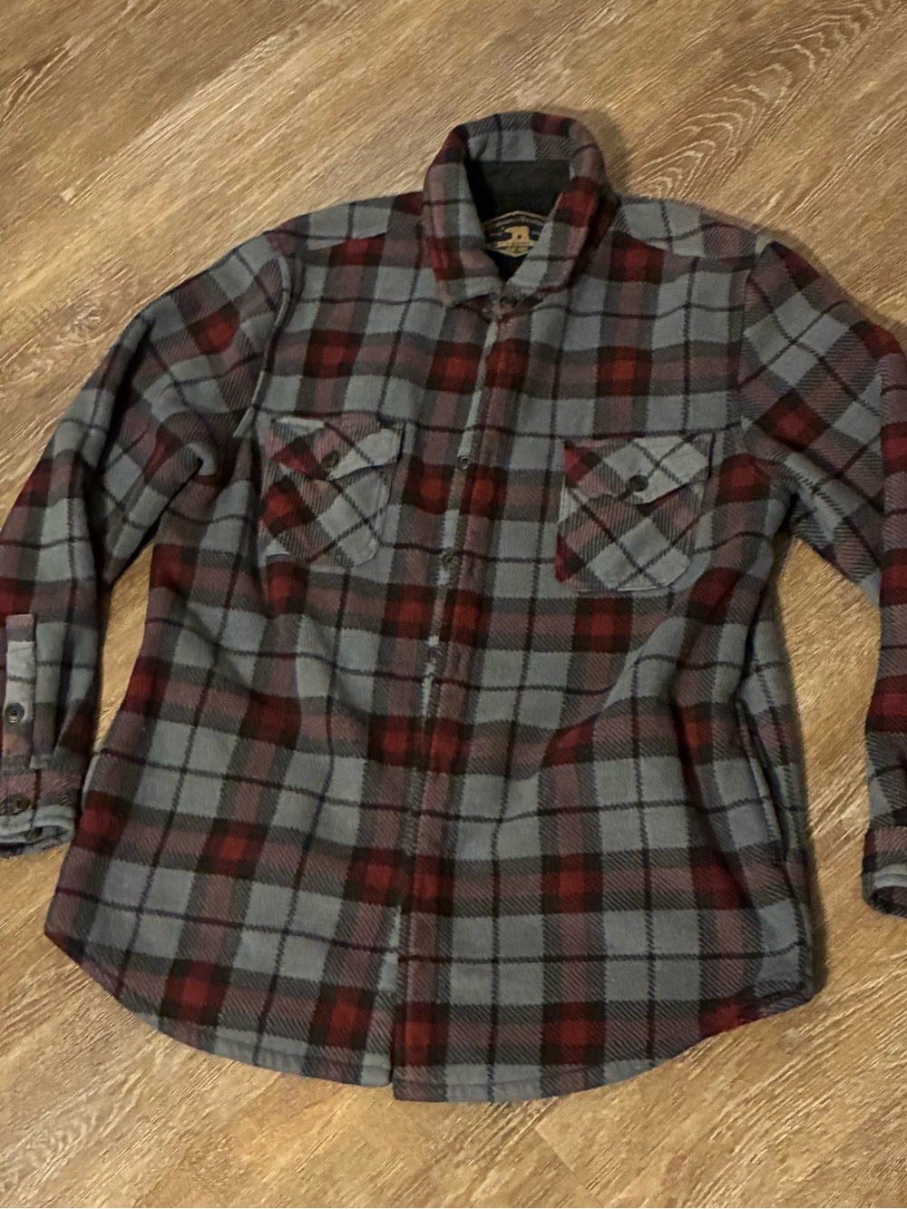 Freedom Foundry Men’s Large Plaid Sherpa Lined Flannel Shacket Jacket